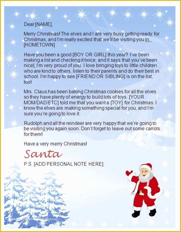 Free Letter From Santa Template Word Of Best 25 Letter From Santa Template Ideas On Pinterest