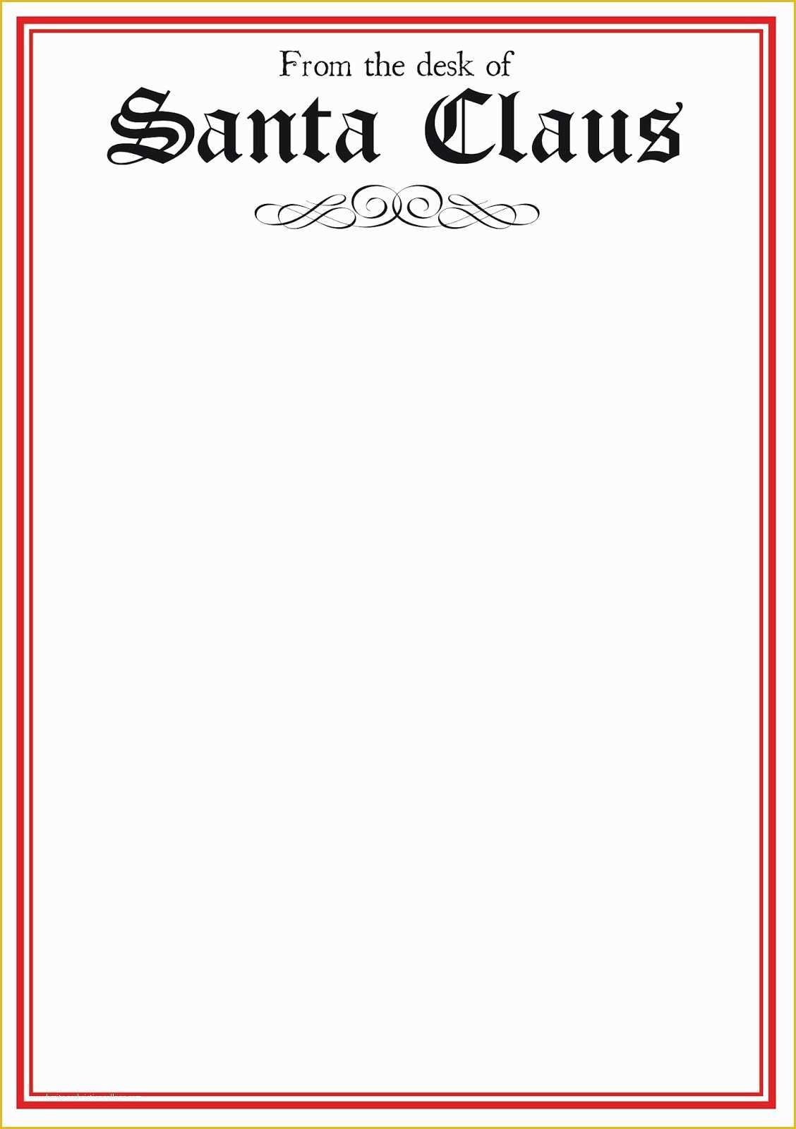 Free Letter From Santa Template Word Of Free Printable Letter From Santa Template Word Collection
