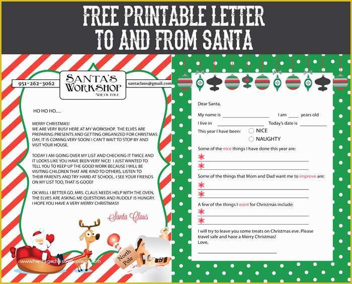 Free Letter From Santa Template Word Of Free Printable Letter to and From Santa sohosonnet