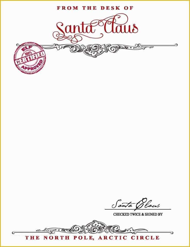 Free Letter From Santa Template Word Of Santa Claus Stationary Free Printable Your Golden