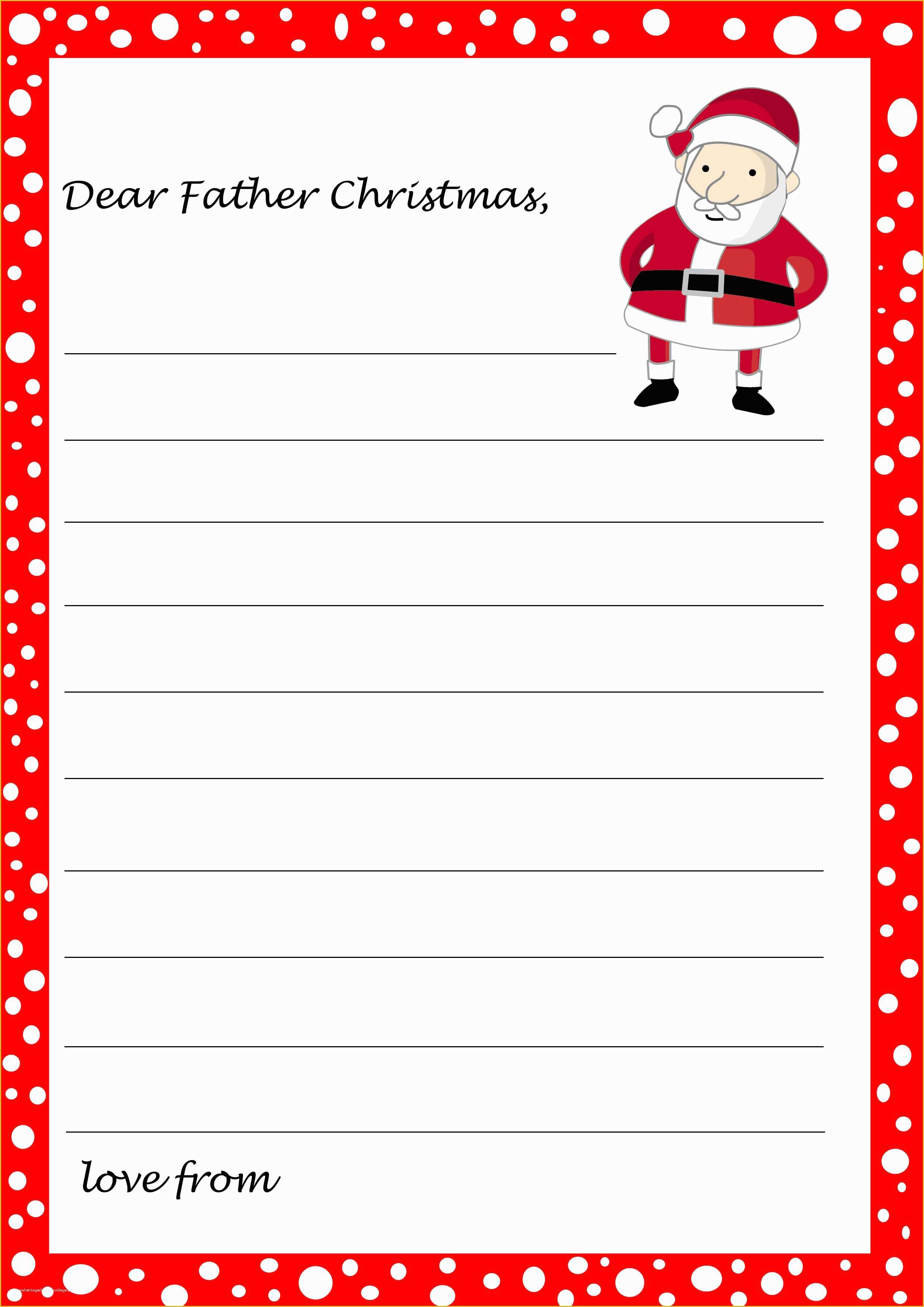 Free Letter From Santa Template Word Of Template Letter to Santa