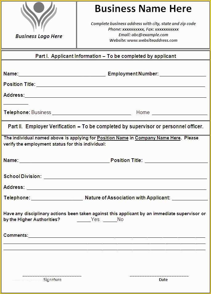 Free Letter Of Employment Template Of 10 Employment Verification forms