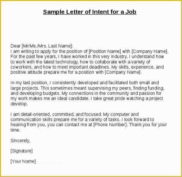 Free Letter Of Employment Template Of 13 Sample Free Letter Of Intent Templates Pdf Word