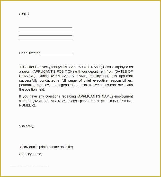 Free Letter Of Employment Template Of 40 Proof Of Employment Letters Verification forms