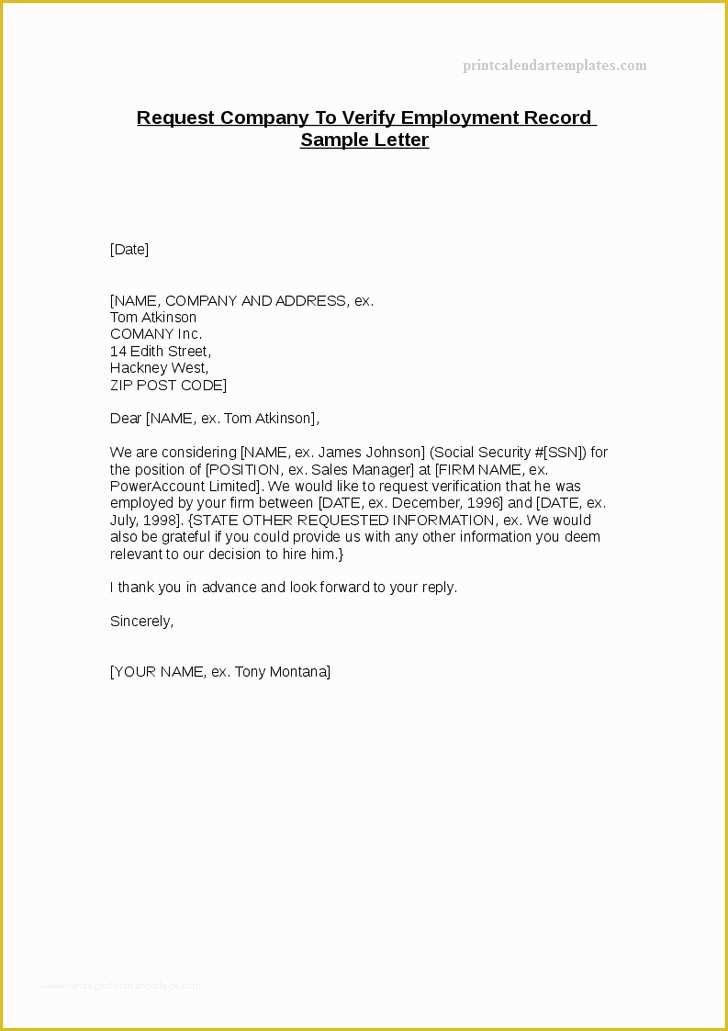 Free Letter Of Employment Template Of Pany Employment Letter