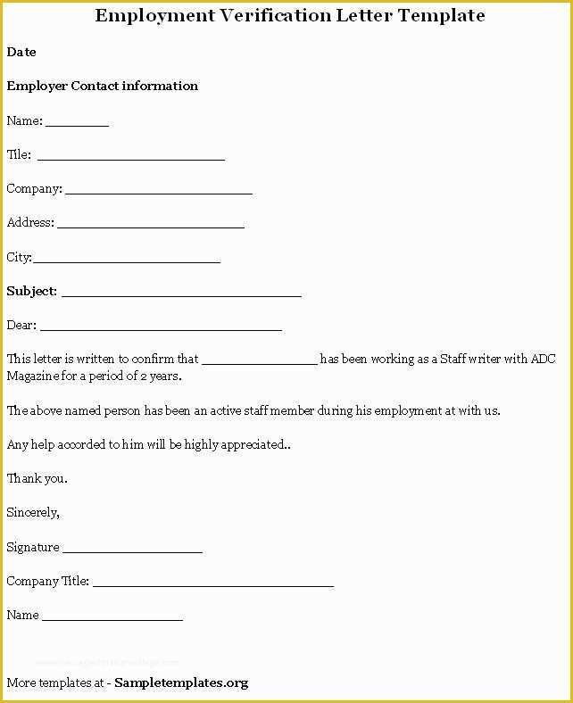 Free Letter Of Employment Template Of Printable Sample Letter 