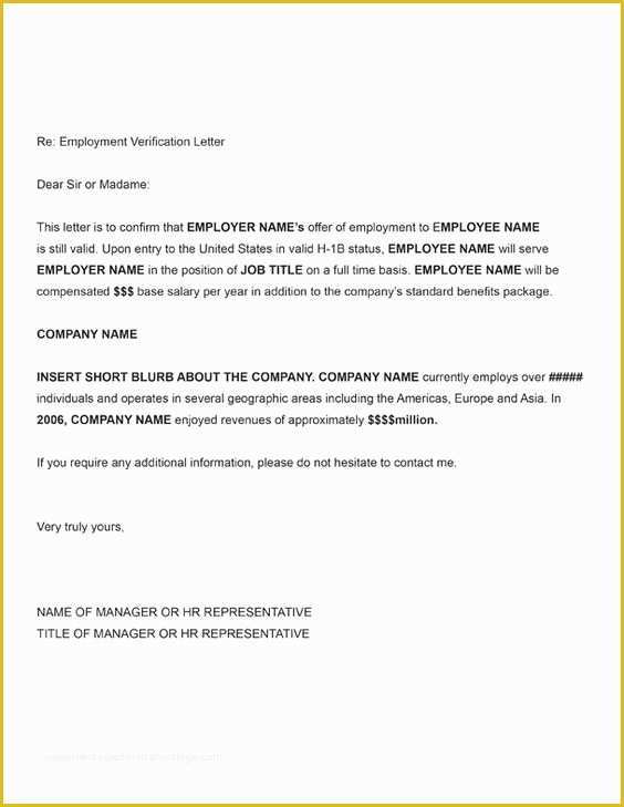 Free Letter Of Employment Template Of Printable Sample Letter Employment Verification form