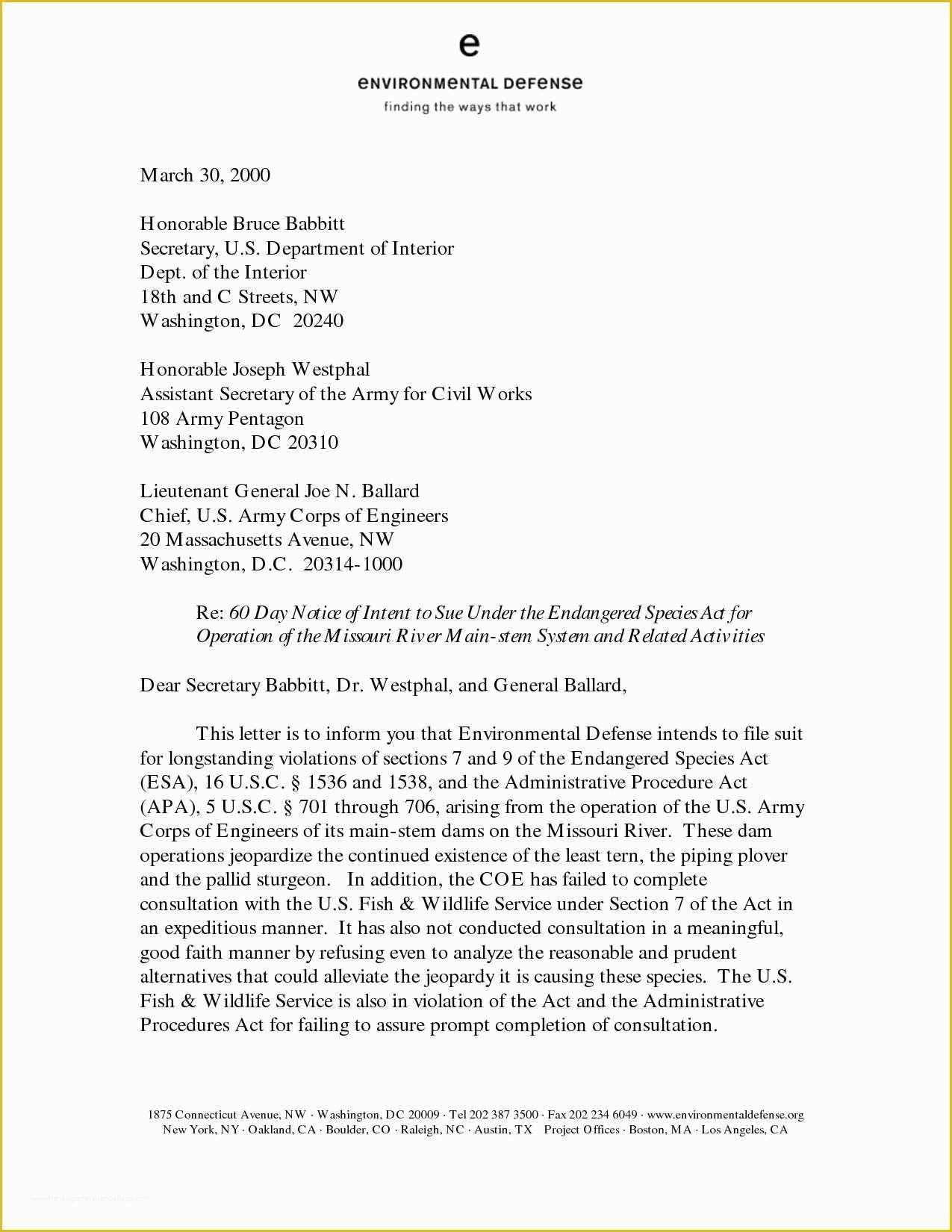 Free Letter Of Intent to Sue Template Of Valid Sample Legal Letter