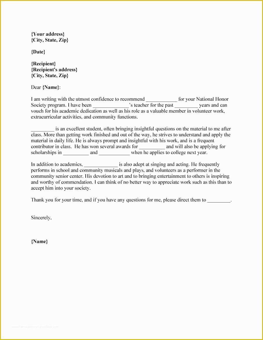 Free Letter Of Recommendation Template Of 43 Free Letter Of Re Mendation Templates & Samples