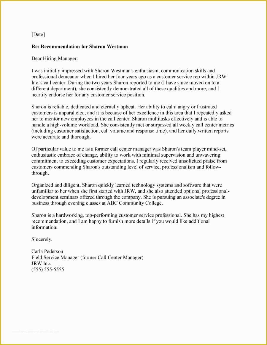 Free Letter Of Recommendation Template Of 43 Free Letter Of Re Mendation Templates & Samples