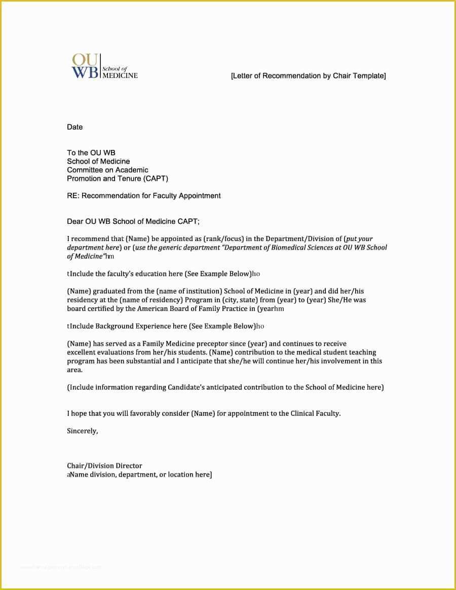 Free Letter Of Recommendation Template Of 43 Free Letter Of Re Mendation Templates & Samples