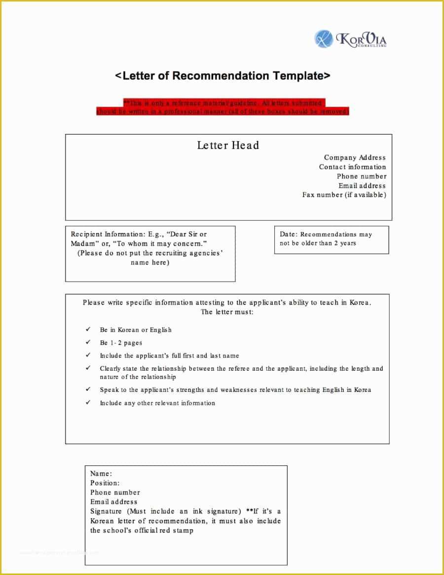 Free Letter Of Recommendation Template Of 43 Free Letter Of Re Mendation Templates & Samples