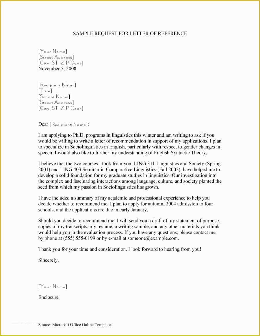 Free Letter Of Recommendation Template Of 43 Free Letter Of Re Mendation Templates & Samples