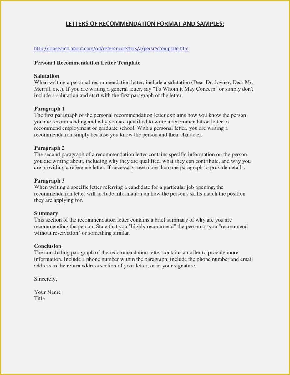Free Letter Of Recommendation Template Of Free Printable Letter Re Mendation Template Examples