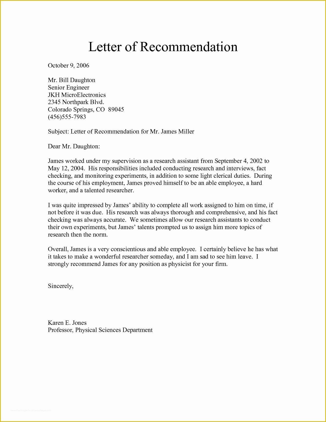 Free Letter Of Recommendation Template Of Free Re Mendation Letter Download