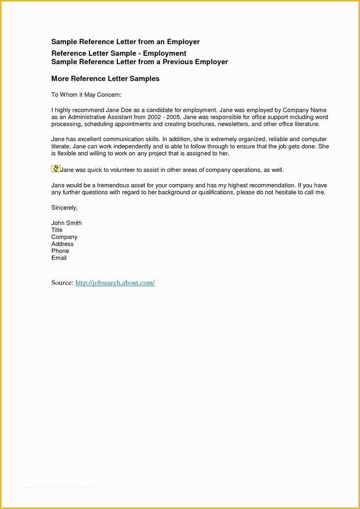 Free Letter Of Recommendation Template Of Reference Letters Freereference Letter Examples Business