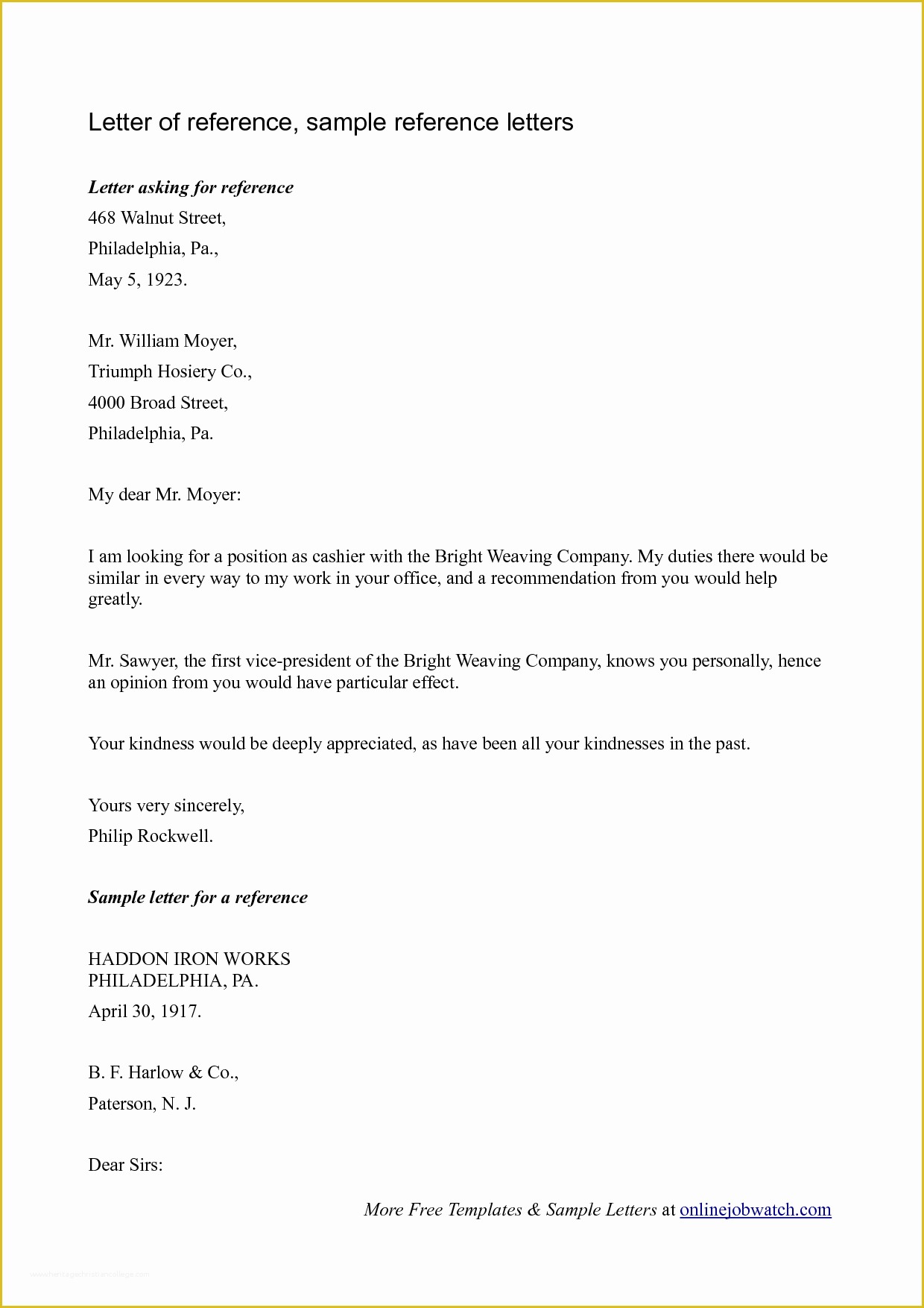 Free Letter Of Recommendation Template Of Sample Reference Letter Reference Letter Template for