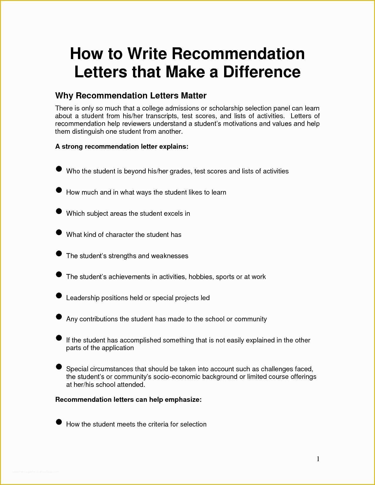 Free Letter Of Recommendation Template Of Template for Writing A Letter Re Mendation for A