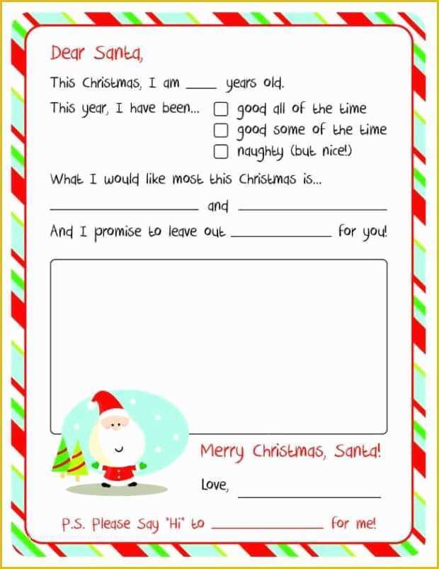 42 Free Letter to Santa Template