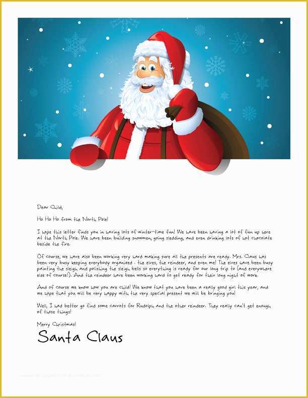 Free Letter to Santa Template Of Easy Free Letters From Santa