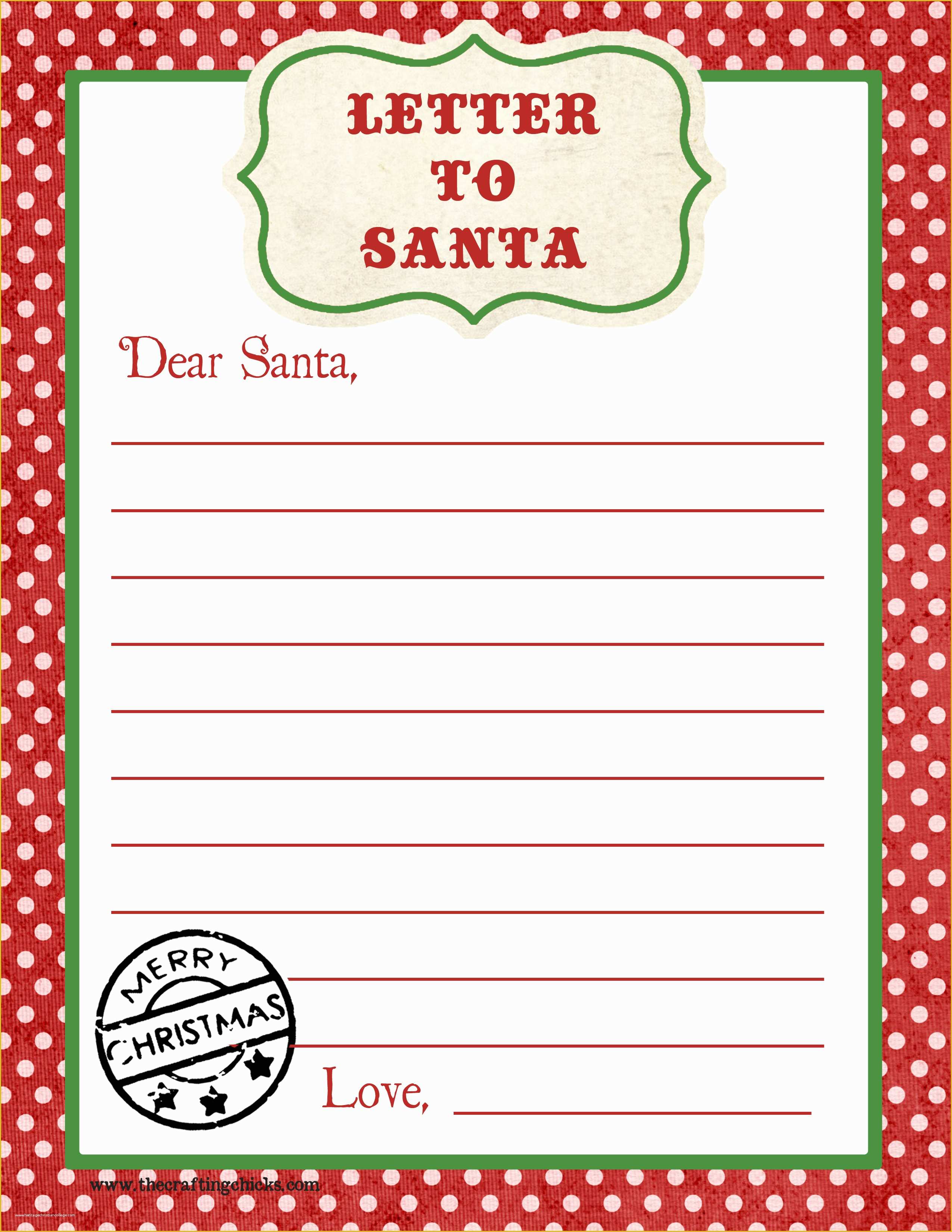 Free Letter to Santa Template Of Letter to Santa Free Printable Download