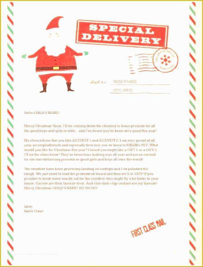 Free Letter to Santa Template Word Of 10 Letter From Santa Word Template Besttemplates