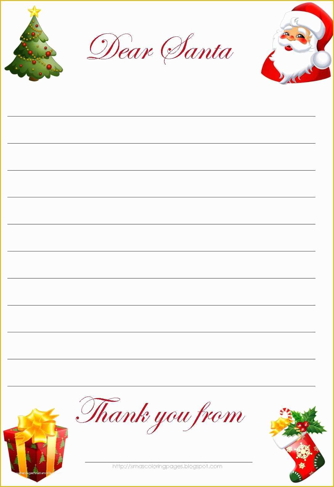 Free Letter to Santa Template Word Of Letter From Santa Template