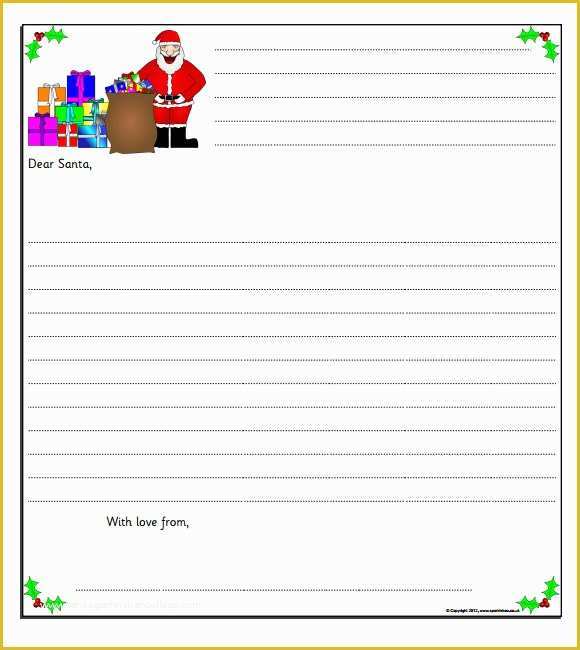 Free Letter to Santa Template Word Of Santa Letter Template 7 Download Free Documents In Pdf