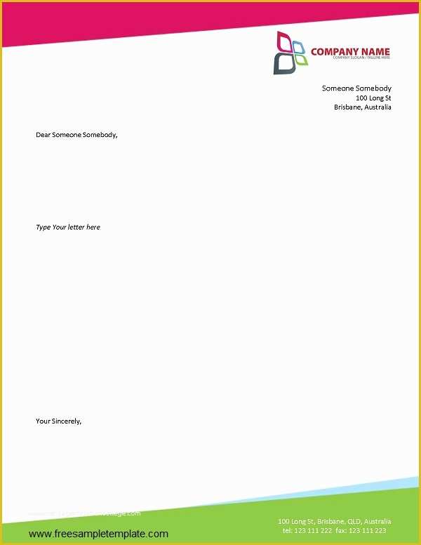 Free Letterhead Templates for Microsoft Word Of Business Letterhead Template Free 2016