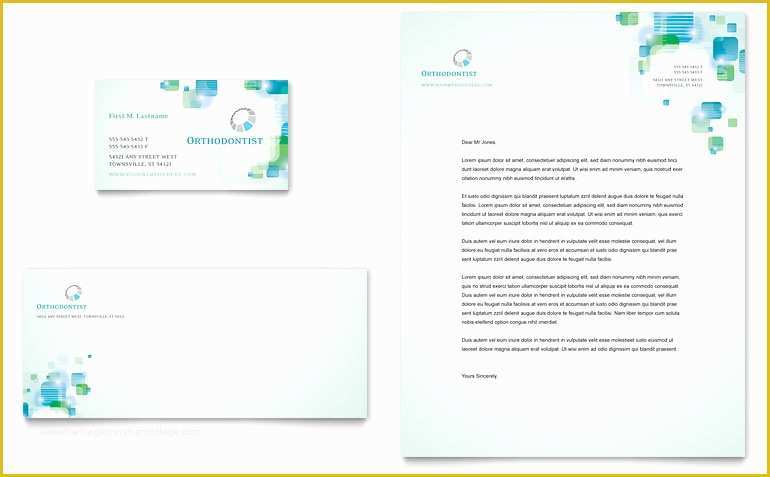 Free Letterhead Templates for Microsoft Word Of orthodontist Business Card & Letterhead Template Word
