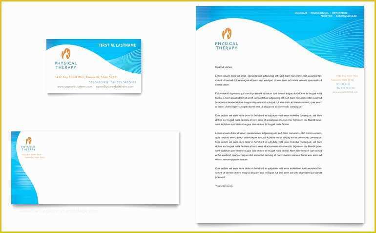 Free Letterhead Templates for Microsoft Word Of Physical therapist Business Card & Letterhead Template