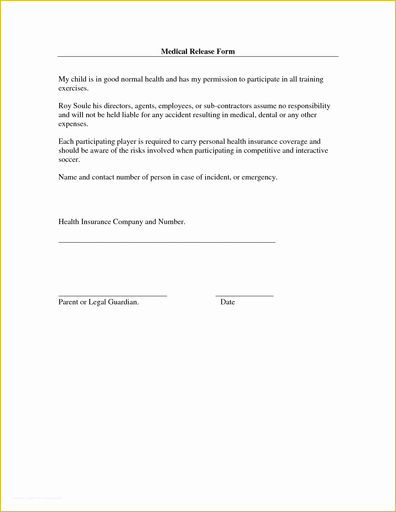 Free Liability Release form Template Of Free Liability Release form Template