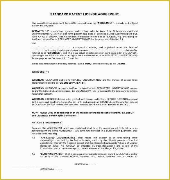 Free License Agreement Template Of 35 License Agreement Templates Free Word Pdf format