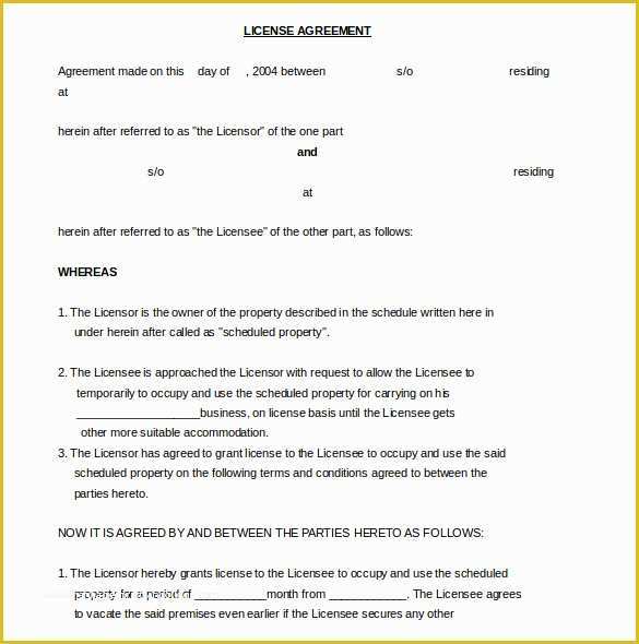 Free License Agreement Template Of 35 License Agreement Templates Free Word Pdf format