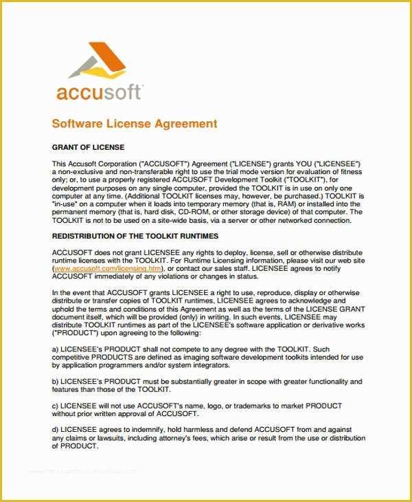 Free License Agreement Template Of 9 License Agreement form Samples Free Sample Example