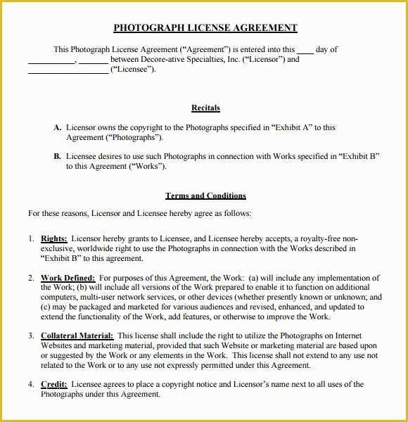 Free License Agreement Template Of License Agreement 7 Free Samples Examples format