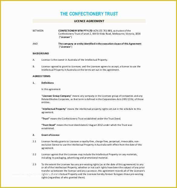 Free License Agreement Template Of License Agreement Template – 11 Free Word Pdf Document