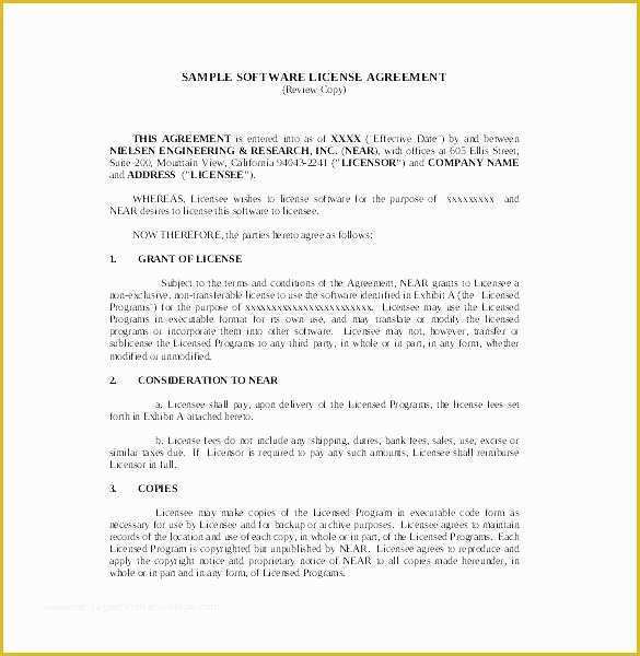 Free License Agreement Template Of License Agreement Template Uk Free License Agreement