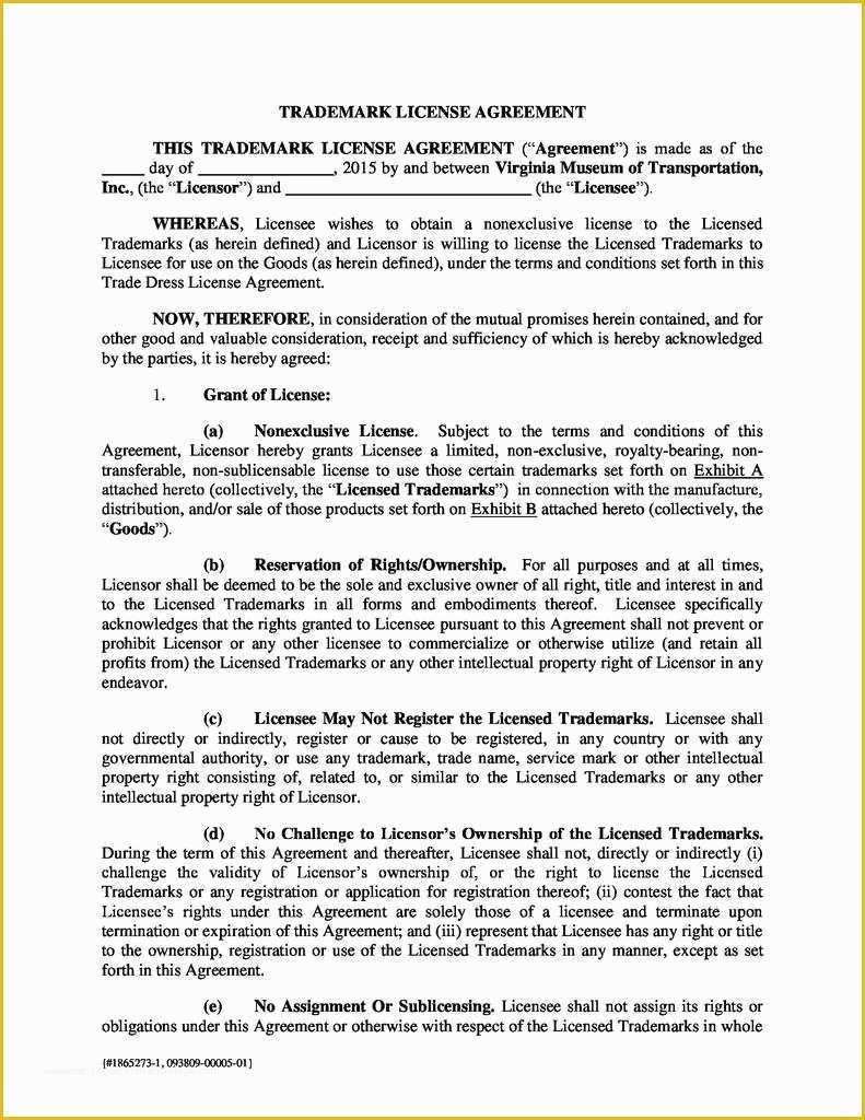 Free License Agreement Template Of Product Licensing Agreement Template New Royalty Free