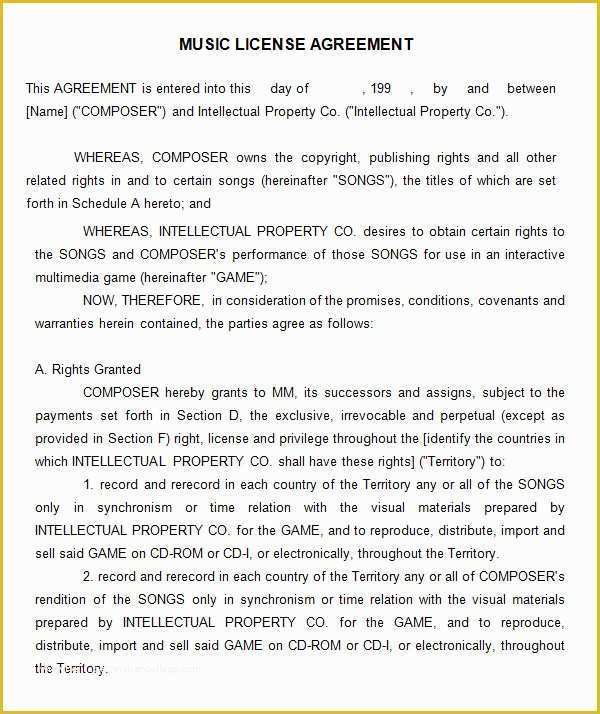 Free License Agreement Template Of Sample License Agreement Template 27 Free Documents In