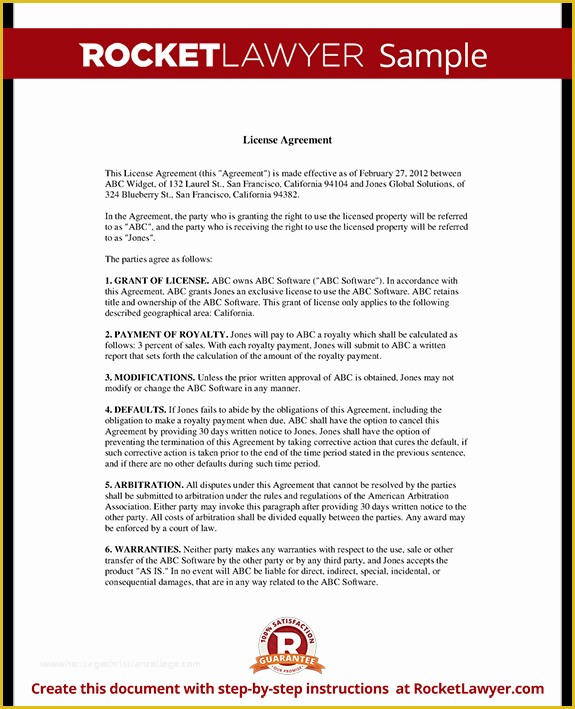 Free License Agreement Template Of What is A Licensing Agreement