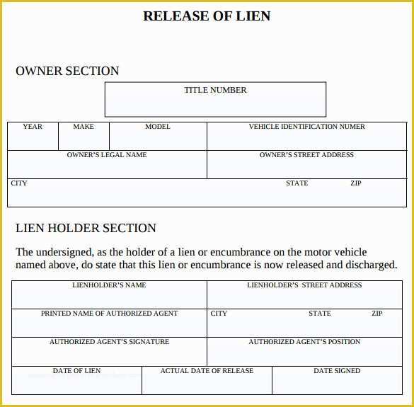 Free Lien Release form Template Of 9 Lien Release forms to Download