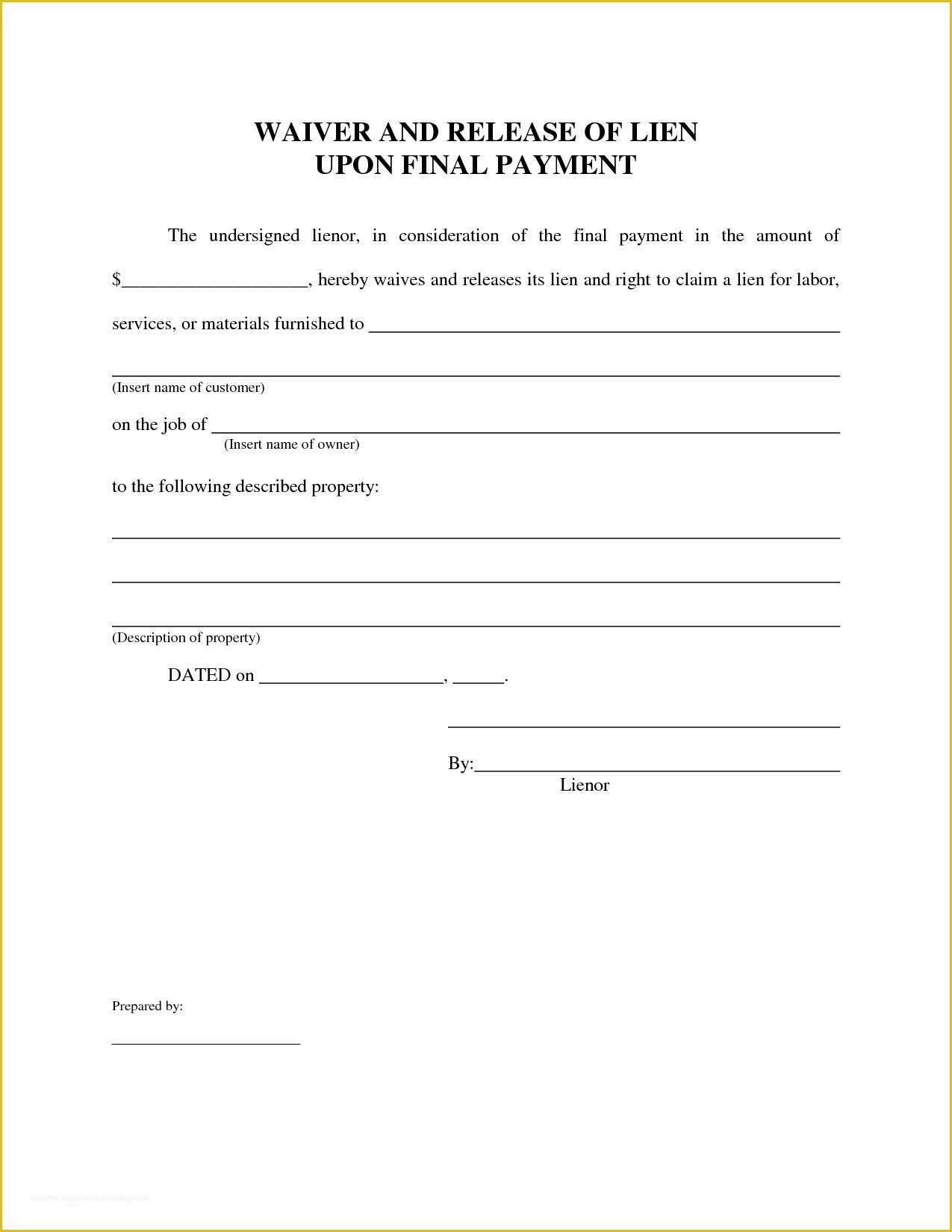 Free Lien Release Form Template Of Best S Of Free Lien Waiver Print Free Lien Waiver Free Lien Release Form Template Of Best S Of Free Lien Waiver Print Free Lien Waiver