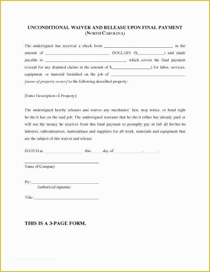 Free Lien Release form Template Of Lien Release Template – Interne