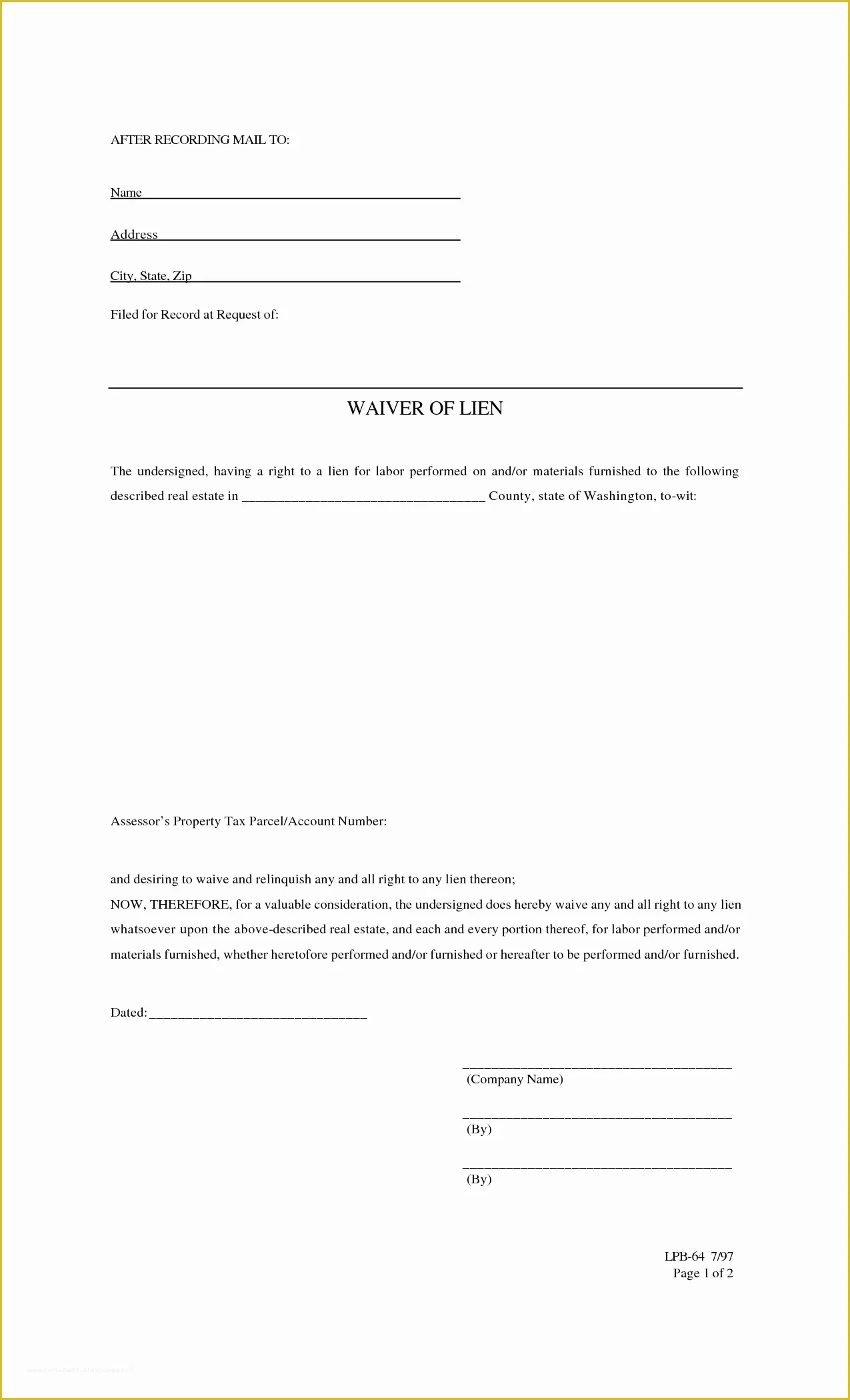 Free Lien Release form Template Of Print Template Category Page 2 Izzness