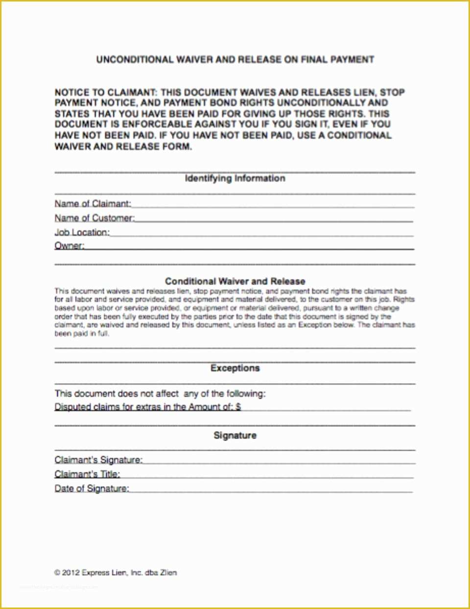 Free Lien Release form Template Of What Do You Need to Know About Construction Lien Waivers