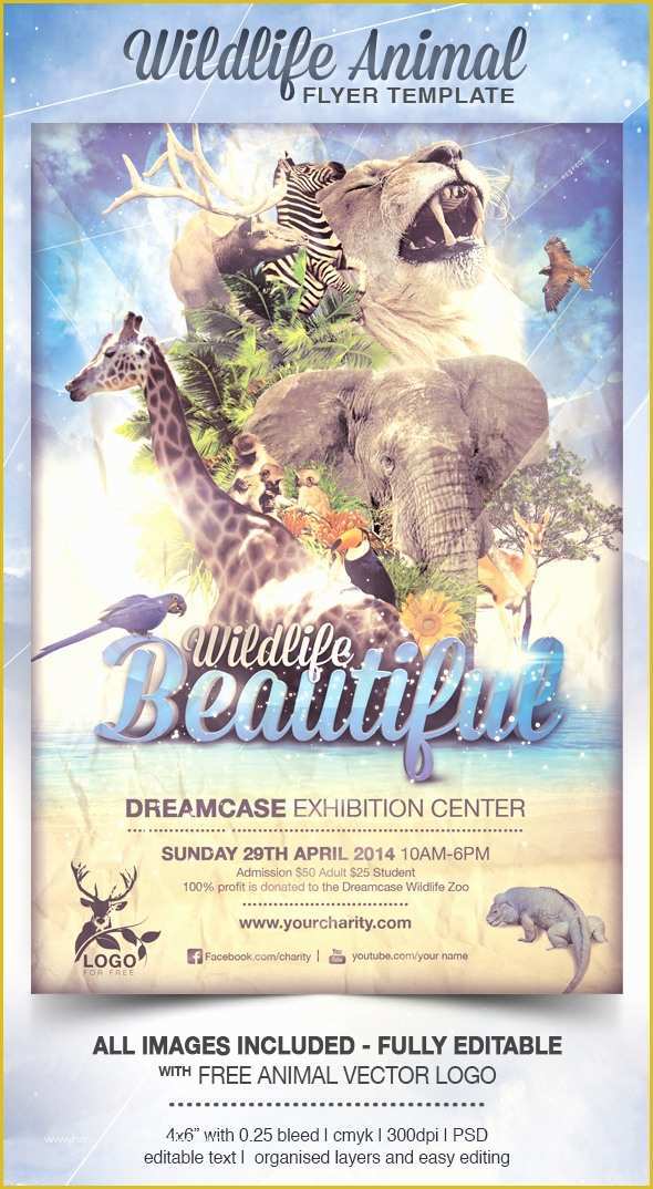 Free Like Us On Facebook Flyer Template Of Beautiful Wildlife Animal Flyer Template Dreamcase
