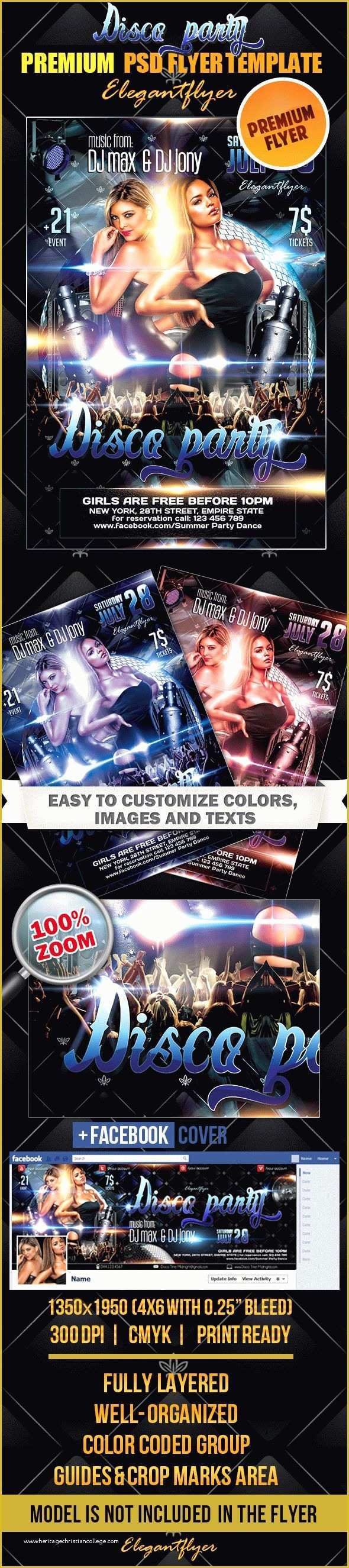 Free Like Us On Facebook Flyer Template Of Disco Party Flyer Psd Template Cover