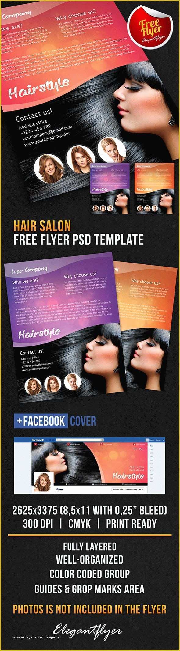 Free Like Us On Facebook Flyer Template Of Hair Salon Free Flyer Psd Template Cover
