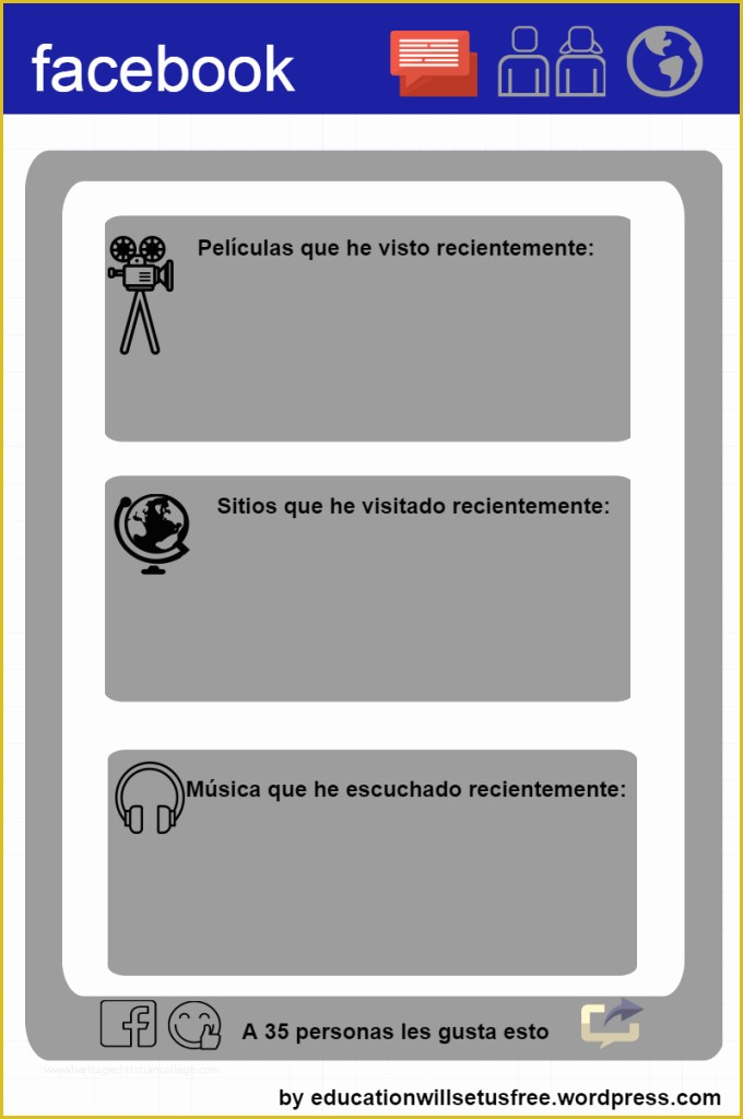 Free Like Us On Facebook Template Of Ideas Para Trabajar Con En El Aula De Idiomas